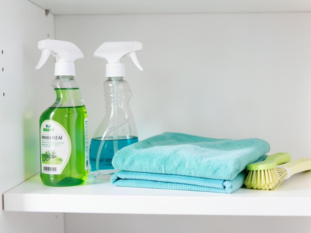 Professional eco-friendly cleaning sprays and microfibre cloths used by our team